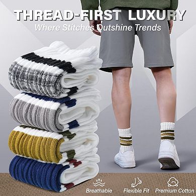 Soft Breathable Unisex Slouch Crew Socks 4 Pair Multipack Casual Wear