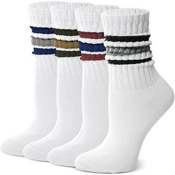 Soft Breathable Unisex Slouch Crew Socks 4 Pair Multipack Casual Wear