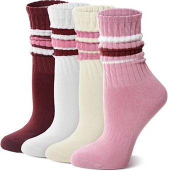 Soft Breathable Unisex Slouch Crew Socks 4 Pair Multipack Casual Wear