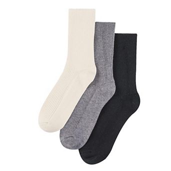 Super Soft Warm Cozy Cashmere Blend Crew Socks 3 Pack Gift Ready