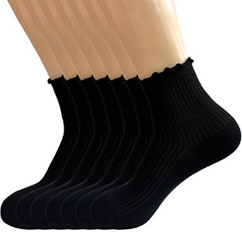 Soft Cotton Ruffle Ankle Socks Frilly Feminine Casual Everyday Wear