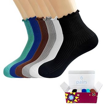 Soft Cotton Ruffle Ankle Socks Frilly Feminine Casual Everyday Wear
