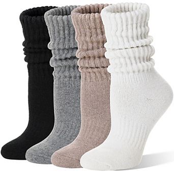 Thermal Warm Merino Wool Winter Slouch Scrunch Cozy Crew Socks For Women