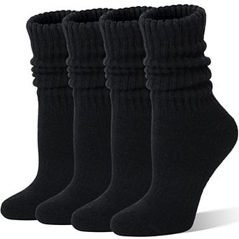 Thermal Warm Merino Wool Slouch Scrunch Cozy Winter Crew Socks For Women