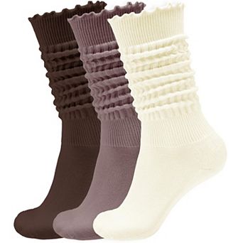 Ruffle Slouchy Cotton Socks Frilly Chunky Cozy Long Boot Retro Casual Wear