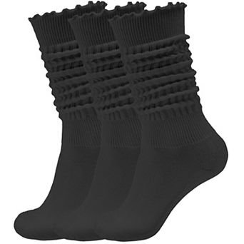 Ruffle Slouchy Cotton Socks Frilly Chunky Cozy Long Boot Retro Casual Wear