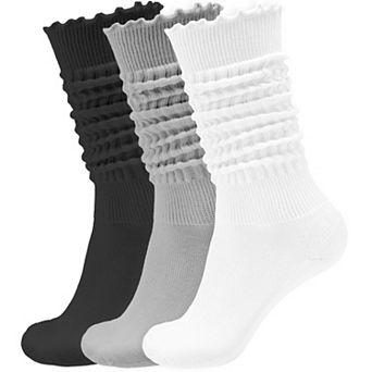 Ruffle Slouchy Cotton Socks Frilly Chunky Cozy Long Boot Retro Casual Wear