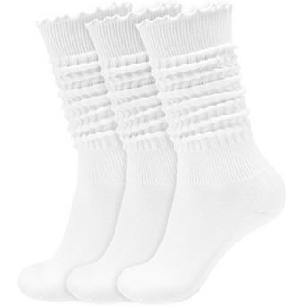 Ruffle Slouchy Cotton Socks Frilly Chunky Cozy Long Boot Retro Casual Wear