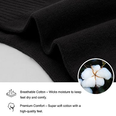 Thin Soft Cotton Crew Socks Casual Elastic Above Ankle 6 Pairs