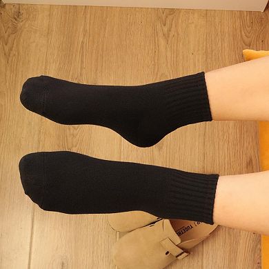 Thin Soft Cotton Crew Socks Casual Comfortable Everyday Wear 6 Pairs
