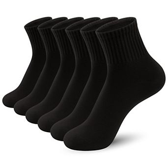 Thin Soft Cotton Crew Socks Casual Comfortable Everyday Wear 6 Pairs