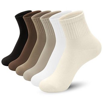 Thin Soft Cotton Crew Socks Casual Comfortable Everyday Wear 6 Pairs