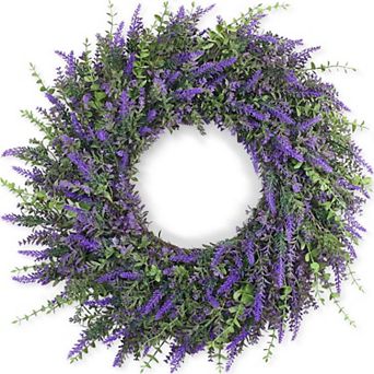 26 Inch Eucalyptus Lavender Wreath Front Door Porch Window All Seasons Artificial Home Farmhouse