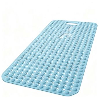 Bath Tub Shower Mat Non Slip Suction Cups Drain Holes Machine Washable TPE Soft