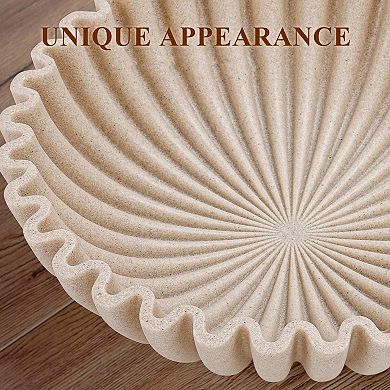 Large Decorative Bowl Modern Handicraft Home Decor Fruit Key Entry Table Artificial Stone