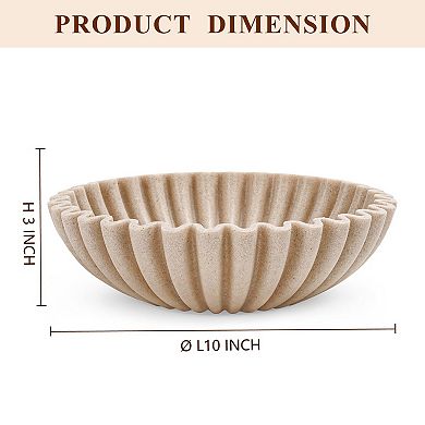 Large Decorative Bowl Modern Handicraft Home Decor Fruit Key Entry Table Artificial Stone