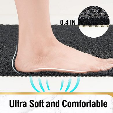 Non Slip Bathtub Mat Extra Long Soft PVC Loofah Shower Floor Quick Drying Without Suction Cup