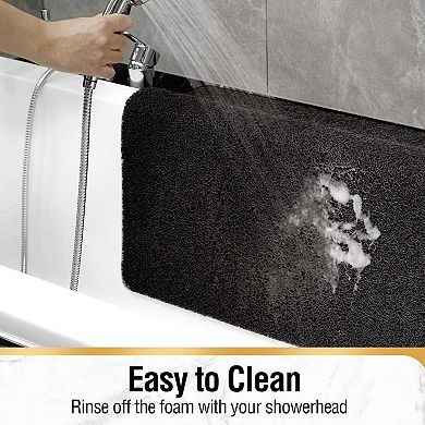 Non Slip Bathtub Mat Extra Long Soft PVC Loofah Shower Floor Quick Drying Without Suction Cup