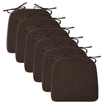 Chair Cushions For Dining Chairs 2 Inch Thick D-shaped Seat Pads Washable Cover Ties Non Set Of 6