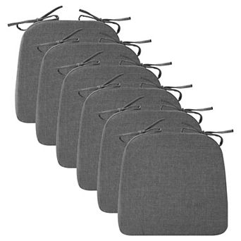 Chair Cushions For Dining Chairs 2 Inch Thick D-shaped Seat Pads Washable Cover Ties Non Set Of 6