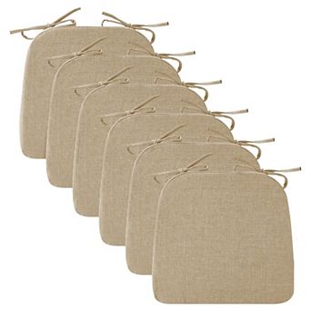 Chair Cushions For Dining Chairs 2 Inch Thick D-shaped Seat Pads Washable Cover Ties Non Set Of 6