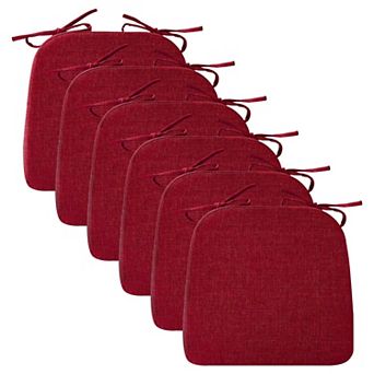 Chair Cushions For Dining Chairs 2 Inch Thick D-shaped Seat Pads Washable Cover Ties Non Set Of 6