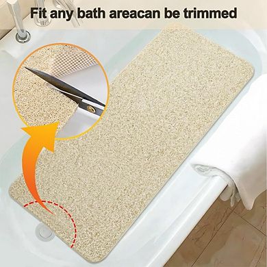 Non Slip Bathtub Mat Soft Loofah Bathroom Drain Quick Dry