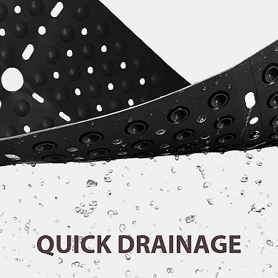 Square Shower Mat Non Slip Large Soft TPE Floor Suction Cups Drain Holes Machine Washable