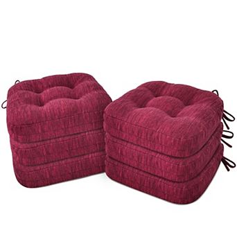 Dining Chair Cushions Set of 6 Dual Layer Memory Foam Thick Seat Pads with Ties Non Slip Kitchen