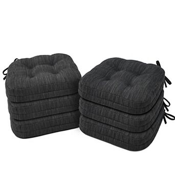 Dining Chair Cushions Set of 6 Dual Layer Memory Foam Thick Seat Pads with Ties Non Slip Kitchen