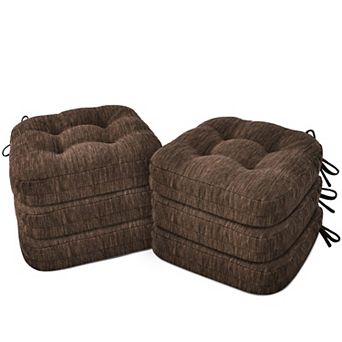 Dining Chair Cushions Set of 6 Dual Layer Memory Foam Thick Seat Pads with Ties Non Slip Kitchen
