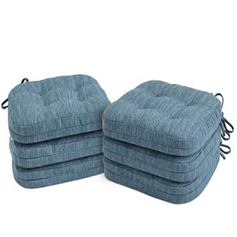 Dining Chair Cushions Set of 6 Dual Layer Memory Foam Thick Seat Pads with Ties Non Slip Kitchen