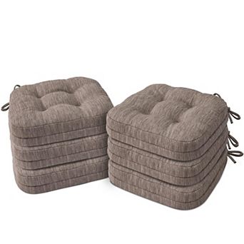 Dining Chair Cushions Set of 6 Dual Layer Memory Foam Thick Seat Pads with Ties Non Slip Kitchen
