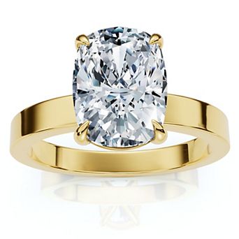 EX3 Diamond 14k Gold 2 Carat T.W. Lab-Created Diamond Cushion Diamond Cigar Band Engagement Ring