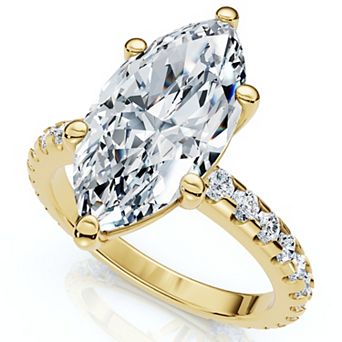 EX3 Diamond 14k Gold 3 1/2 Carat T.W. Lab-Created Diamond Marquise Engagement Ring