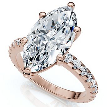 EX3 Diamond 14k Gold 3 1/2 Carat T.W. Lab-Created Diamond Marquise Engagement Ring