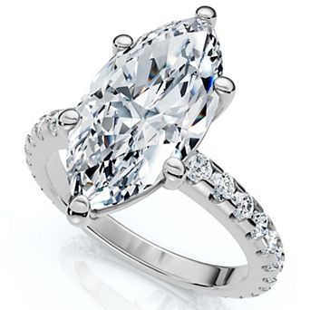 EX3 Diamond 14k Gold 3 1/2 Carat T.W. Lab-Created Diamond Marquise Engagement Ring