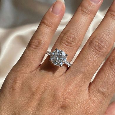 EX3 Diamond 14k Gold 3 3/8 Carat T.W. Lab-Created Diamond Round Cut Engagement Ring