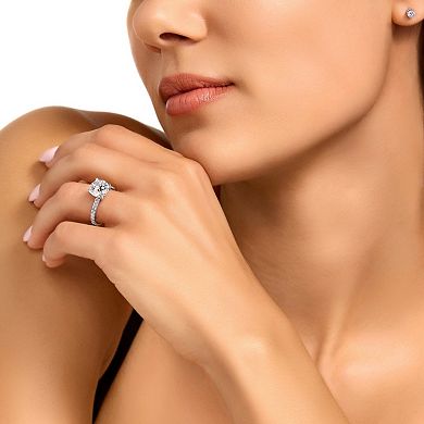 EX3 Diamond 14k Gold 3 3/8 Carat T.W. Lab-Created Diamond Round Cut Engagement Ring