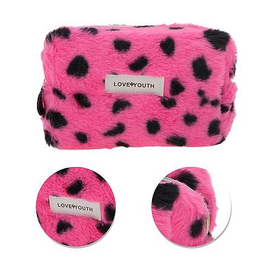 Leopard Plush Drawstring Bag for Vacation Business Travel