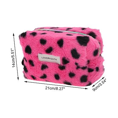 Leopard Plush Drawstring Bag for Vacation Business Travel