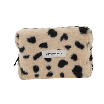 Leopard Plush Drawstring Bag for Vacation Business Travel