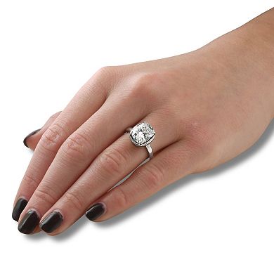 EX3 Diamond 14k Gold 4 Carat T.W. Lab-Created Diamond Bezel Prong Solitaire Engagement Ring