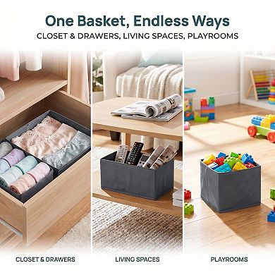Storage Cube Fabric Storage Bin with Zipper for Shelves Closet Storage Basket 3Pcs