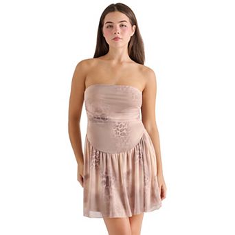 Juniors' madden girl Strapless Rouched Mini Dress