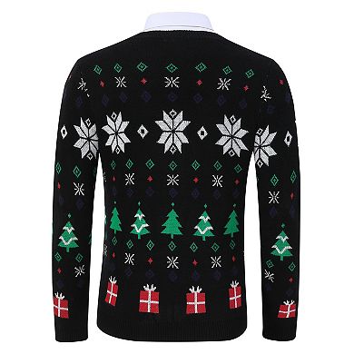 Men's V Neck Long Sleeve Pullover Christmas Sweater
