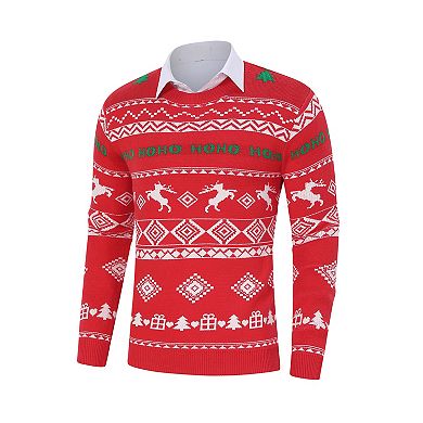 Men's Crew Neck Long Sleeve Pullover Christmas Sweater