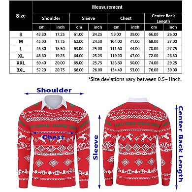 Men's Crew Neck Long Sleeve Pullover Christmas Sweater
