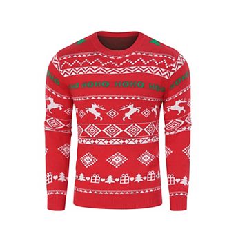 Men's Crew Neck Long Sleeve Pullover Christmas Sweater