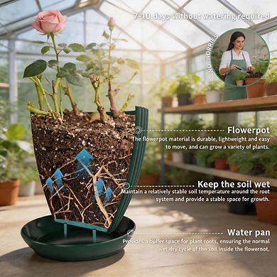 6 Sizes Indoor Plastic Planters With Drainage & Saucers For Houseplants